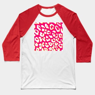 White Leopard Print Pink Orange Baseball T-Shirt